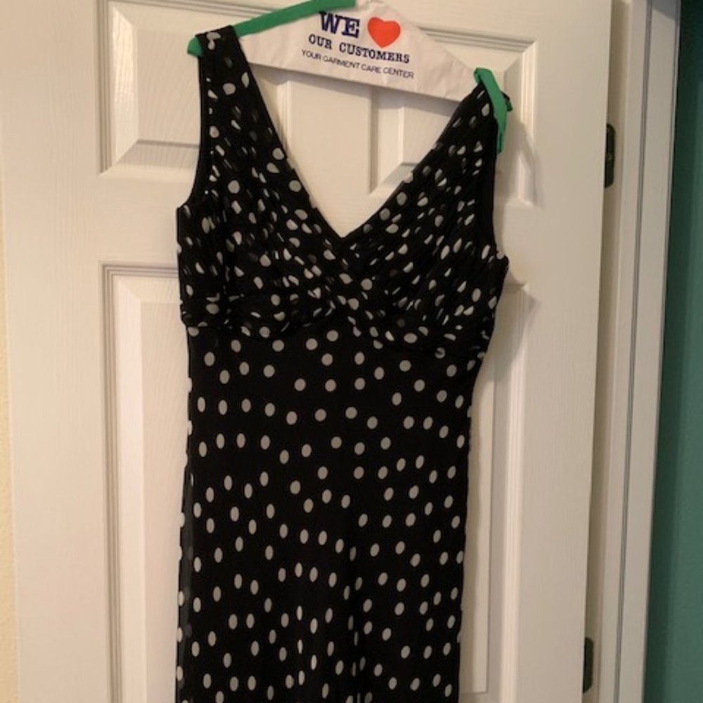 Black and white polka dot cocktail dress